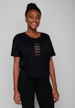 T-shirt coton bio noir pour femme