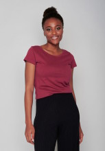 t-shirt rose en coton bio pour femme