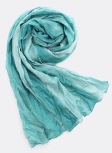 Foulard soie dégradé turquoise