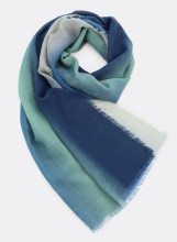 Foulard laine merinos tons bleus verts