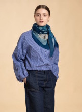 Foulard carré femme en pure laine mérinos