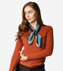 Foulard carré soie et coton bio femme