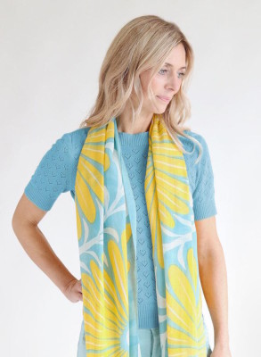 Foulard coton bio modal femme motif fleurs