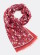 Foulard coton bio femme rouge. Motif fleurs