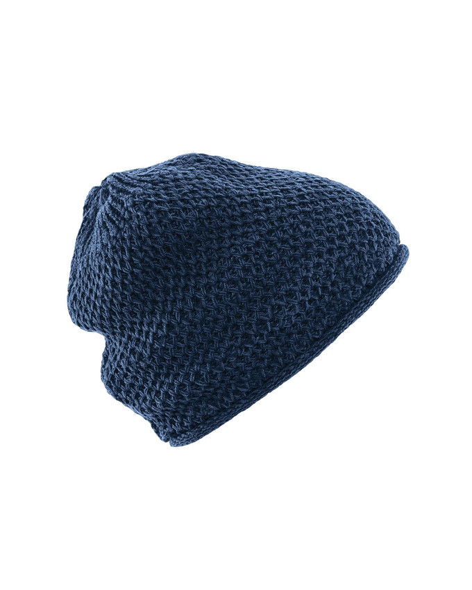 Bonnet Adulte 100% Coton Bio Bleu Ardoise/brique - Bleu Mer