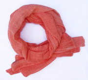 foulard en coton bio couleur corail