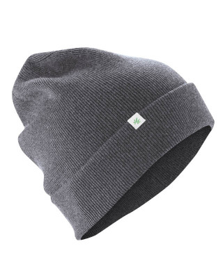 Bonnet laine naturelle homme femme gris foncé