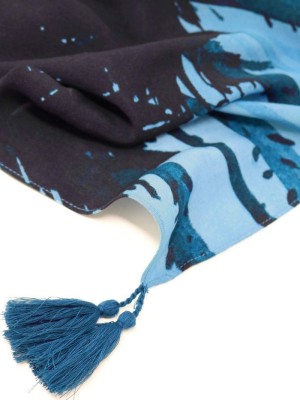 foulard viscose écologique bleu