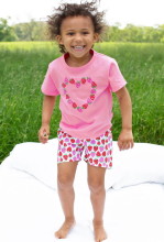 Joli pyjama d'été pour fille en coton bio rose