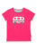 T-shirt rose en coton bio gots pour fille - motif camping car