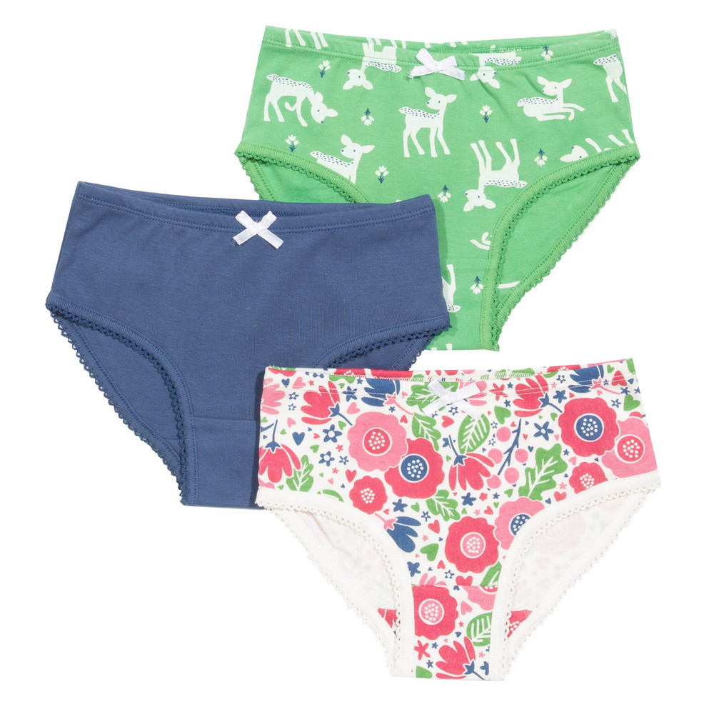 Lot de 3 culottes en coton à pois et unies pour enfant fille