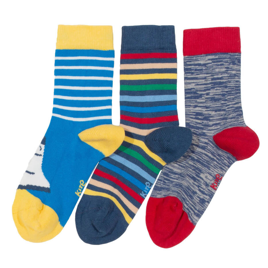 Chaussettes fille en coton biologique - pack de 3 paires Poney