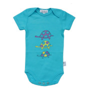 Body coton bio bleu imprimé tortues