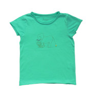 T-shirt coton bio enfant vert imprimé éléphant