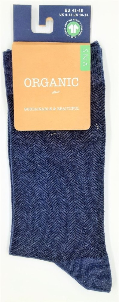 Chaussettes homme en coton bio - couleur indigo melange