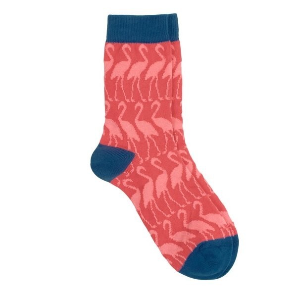 Chaussettes coton bio femme - motif flamant rose