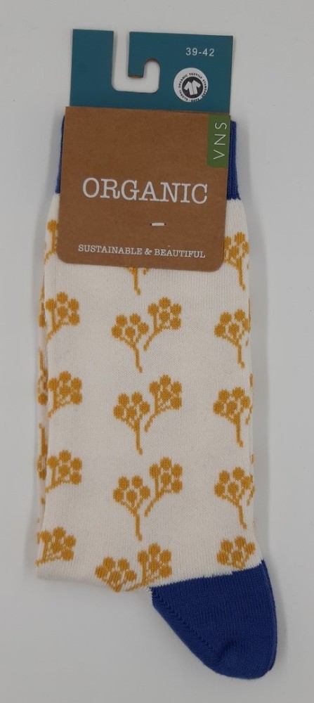 Chaussettes coton bio femme petit motif floral