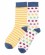 Chaussettes femme en coton bio motif pommes et rayures