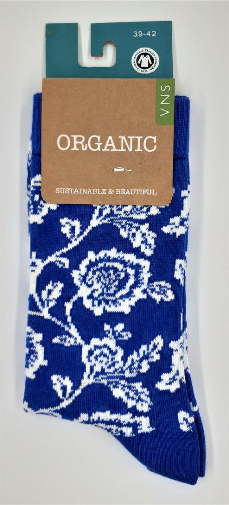 Chaussettes fleurs femme en coton bio