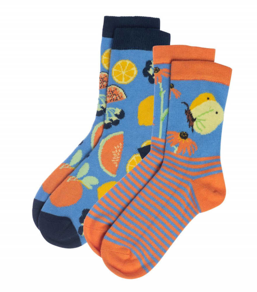 Chaussettes bébé 4-12 mois en coton bio Bleu Lässig - Dröm Design