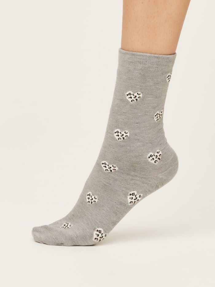 Chaussettes Coeur léopard - chaussettes femme Thought