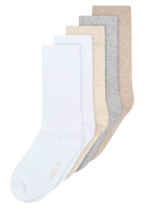 Chaussettes coton bio lot de 5 paires couleurs claires