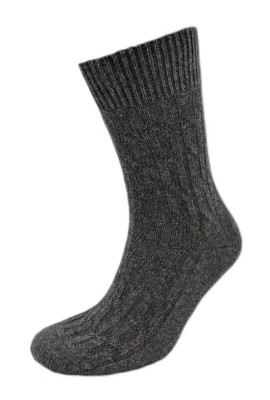 Chaussette chaude femme laine naturelle anthracite