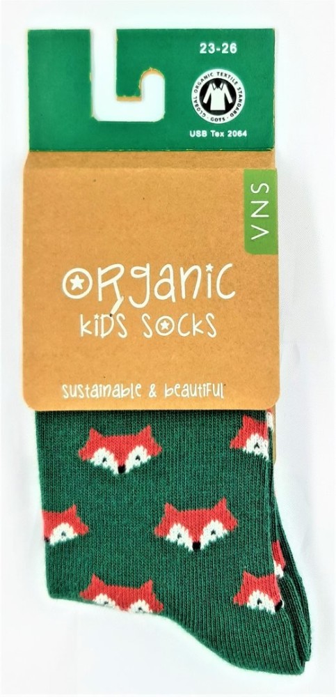 Chaussettes coton bio pour enfant - motif renards