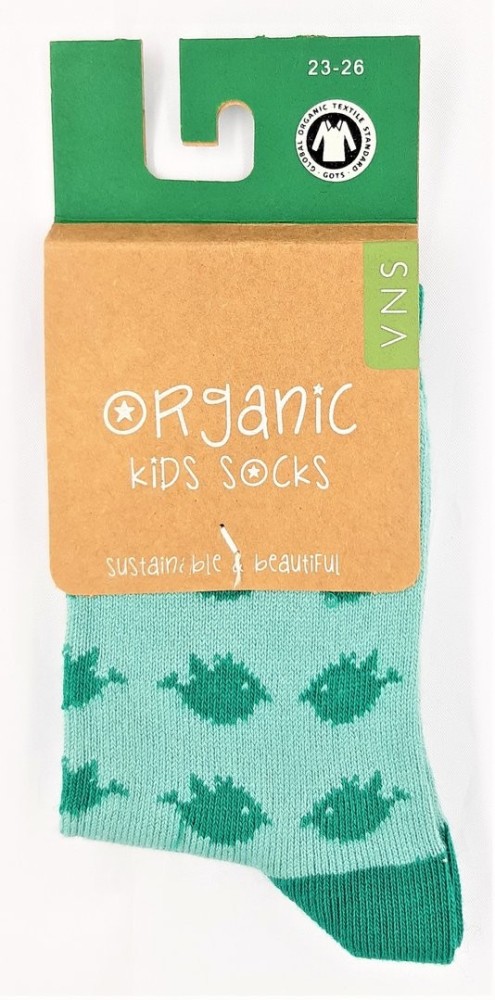 Chaussettes coton bio enfant - motif poissons