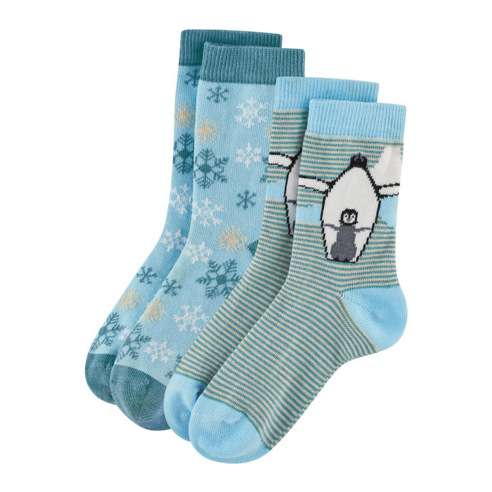 Chaussettes bébé Naissance en coton bio Bleu Lässig - Dröm Design