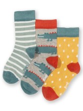 Chaussettes coton biologique enfant motif crocodiles