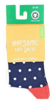 Chaussettes coton bio fille motif pois