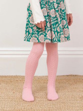 Collants coton bio roses