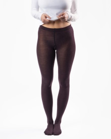 Collants opaques chauds laine aubergine