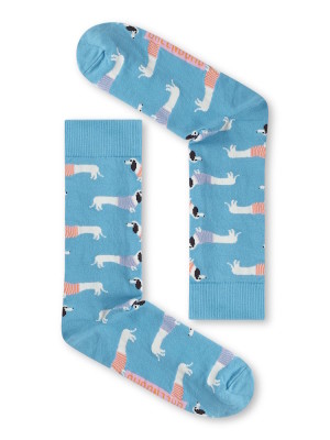 Chaussettes coton bio motif chiens