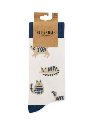 Chaussettes en coton bio motifs chats