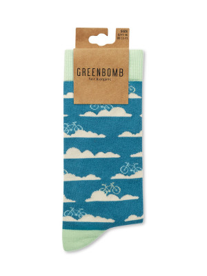 Chaussettes motifs nuages en coton biologique