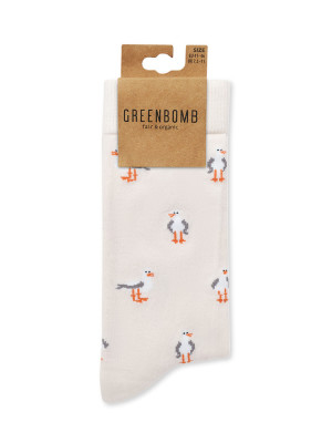 Chaussettes Greenbomb en coton biologique motif mouettes
