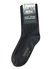 Chaussettes noires en chanvre et coton bio hempage