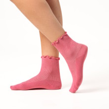Chaussettes femme coton bio rose