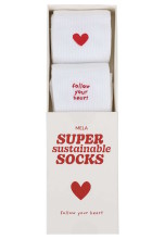 Chaussettes coton biologique avec broderie coeur