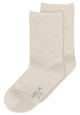 Chaussettes écru coton biologique bords roulottés melawear