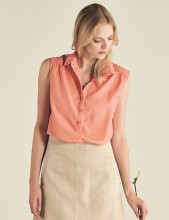 Blouse habillée chanvre coton bio couleur pêche