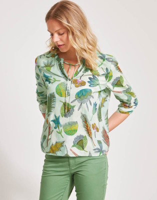 Blouse voile de coton bio gots imprimé végétal Madness