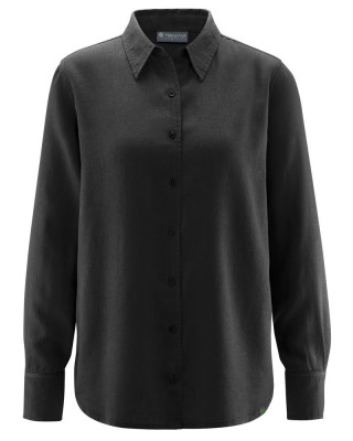 Chemisier noir en chanvre pour femme