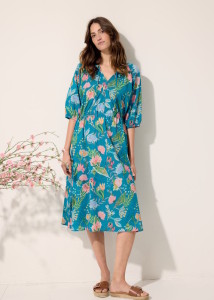 Robe à fleurs femme en voile de coton bio