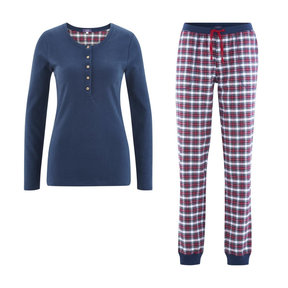 Pyjama flanelle en coton bio - Modèle femme