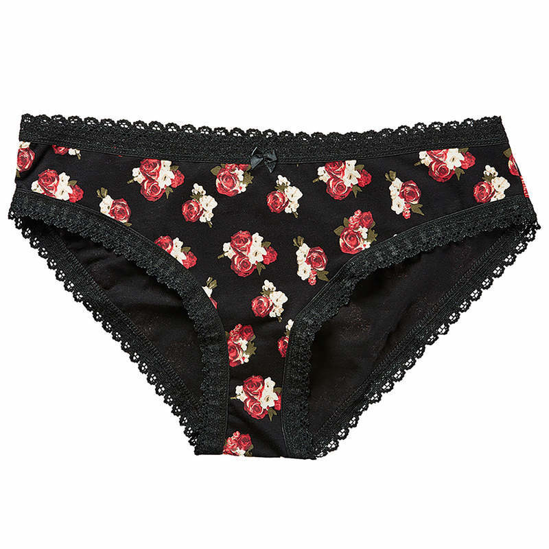 Culotte taille haute en fibre de bambou et coton bio imprimés à fleurs