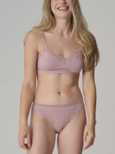 Brassière féminine avec dentelle couleur mauve coton biologique femme