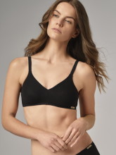 Soutien gorge sans armature en coton bio noir